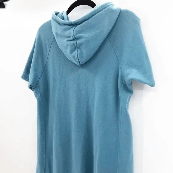 Pact Women's Blue Short Sleeve Hoodie Sweater Dress Size M - Picture 4 of 7